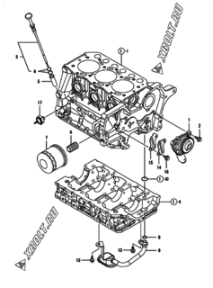  Двигатель Yanmar 3TNM68-ASA, узел -  Система смазки 