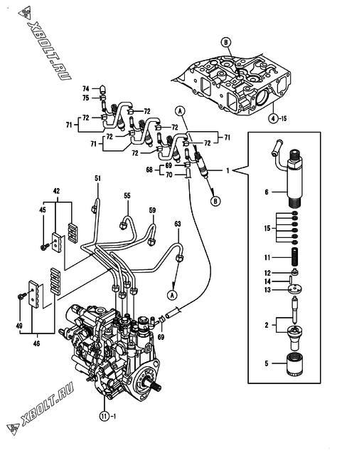  Форсунка двигателя Yanmar 4TNV88-BPIKA1