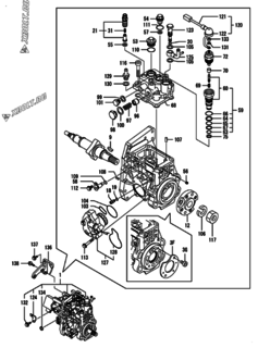  Двигатель Yanmar 4TNV98T-ZNSADT, узел -  Топливный насос высокого давления (ТНВД) 