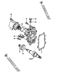  Двигатель Yanmar 4TNV98T-ZNSAD, узел -  Регулятор оборотов 