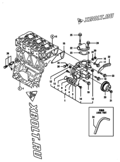  Двигатель Yanmar 3TNV82A-XKMR, узел -  Система водяного охлаждения 