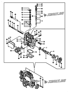  Двигатель Yanmar 3TNV70-HMF, узел -  Топливный насос высокого давления (ТНВД) 