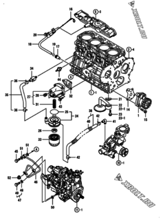  Двигатель Yanmar 4TNV88-BKGWLF, узел -  Система смазки 