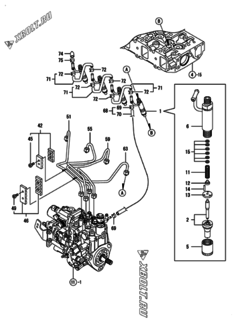  Двигатель Yanmar 4TNV88-BKGWLF, узел -  Форсунка 