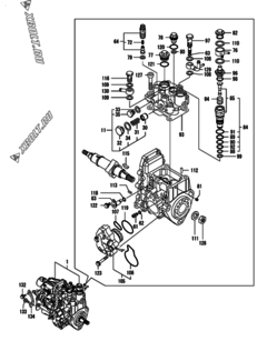  Двигатель Yanmar 4TNV88-DSA01, узел -  Топливный насос высокого давления (ТНВД) 