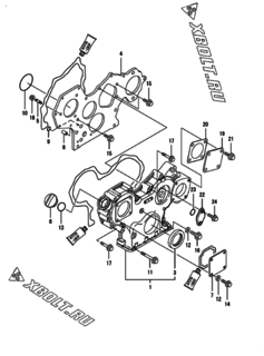  Двигатель Yanmar 3TNV88-BDLM, узел -  Корпус редуктора 