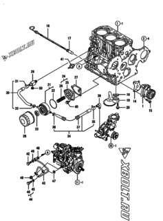  Двигатель Yanmar 3TNV88-BDLM, узел -  Система смазки 