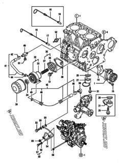 Двигатель Yanmar 3TNV82A-BDYE2T, узел -  Система смазки 