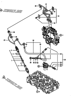  Двигатель Yanmar 3TNV70-HPGE, узел -  Форсунка 