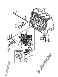  Двигатель Yanmar 4TNV88-GGE2, узел -  Система смазки 