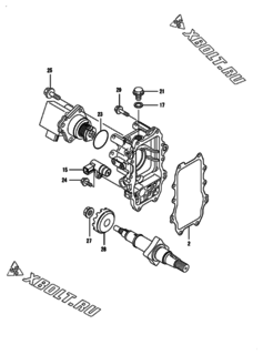  Двигатель Yanmar 4TNV98-ZNSA2D, узел -  Регулятор оборотов 