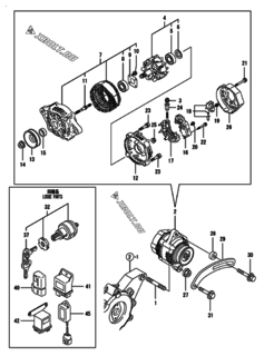  Двигатель Yanmar 3TNV82A-BDMHS, узел -  Генератор 