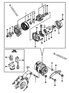  Двигатель Yanmar 3TNV82A-BPMS, узел -  Генератор 