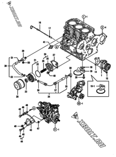  Двигатель Yanmar 3TNV88-BDVR, узел -  Система смазки 