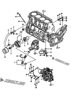  Двигатель Yanmar 4TNV98-ZNHQ, узел -  Система смазки 