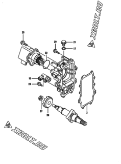  Двигатель Yanmar 4TNV98-ZNHQ, узел -  Регулятор оборотов 