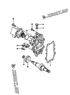  Двигатель Yanmar 4TNV98T-ZNHQ, узел -  Регулятор оборотов 
