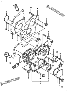  Двигатель Yanmar 3TNV84T-BMCU, узел -  Корпус редуктора 