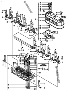  Двигатель Yanmar 4TNV84T-BPCU, узел -  Головка блока цилиндров (ГБЦ) 