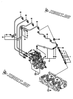 Двигатель Yanmar 4TNE92-POMD, узел -  Форсунка 