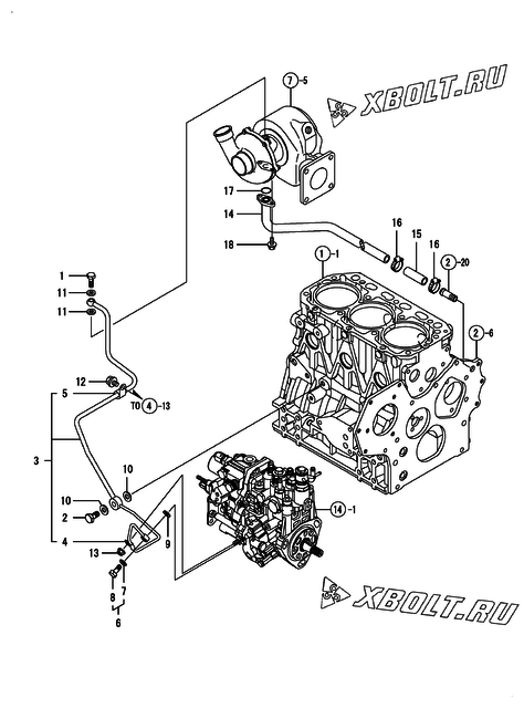  Система смазки двигателя Yanmar 3TNV84T-BGMG