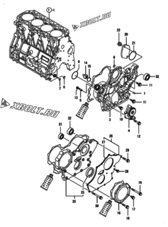  Двигатель Yanmar 4TNV98T-ZNTG, узел -  Корпус редуктора 