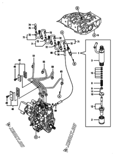  Двигатель Yanmar 4TNV88-ZDYLX, узел -  Форсунка 