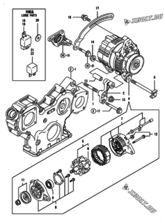  Двигатель Yanmar 4TNV88-ZDYLX, узел -  Генератор 