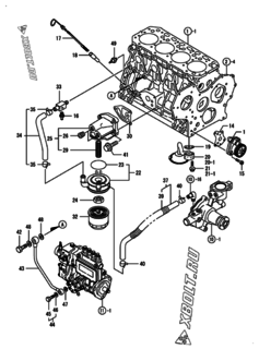  Двигатель Yanmar 4TNE84-GB2BT, узел -  Система смазки 