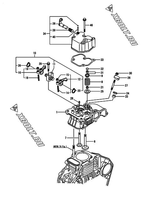  Головка блока цилиндров (ГБЦ) двигателя Yanmar L48N6-SYSH