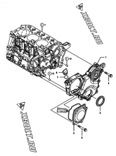  Двигатель Yanmar 3TNM72-AMW, узел -  Корпус редуктора 