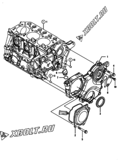  Двигатель Yanmar 3TNM72-HGET, узел -  Корпус редуктора 