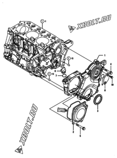  Двигатель Yanmar 3TNM72-ASA, узел -  Корпус редуктора 