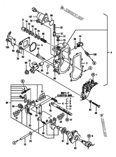  Двигатель Yanmar 3TNM72-ASA, узел -  Регулятор оборотов 