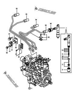  Двигатель Yanmar 4TNV94L-SLG, узел -  Форсунка 