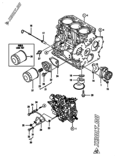  Двигатель Yanmar 3TNV88-BSSU, узел -  Система смазки 