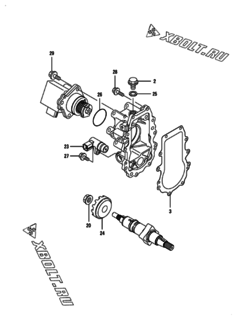  Двигатель Yanmar 4TNV84T-ZKSU, узел -  Регулятор оборотов 