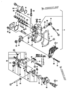  Двигатель Yanmar 2TNV66-DMC, узел -  Регулятор оборотов 