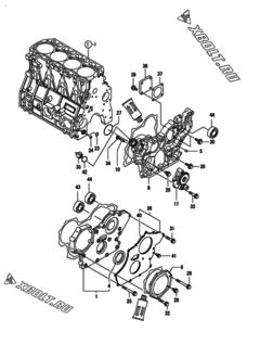  Двигатель Yanmar 4TNV98T-PKTF, узел -  Корпус редуктора 