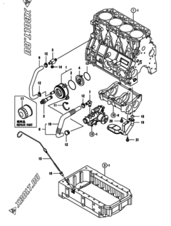  Двигатель Yanmar 4TNV98T-PKTF, узел -  Система смазки 