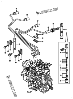  Двигатель Yanmar 4TNV106-GGB1BT, узел -  Форсунка 