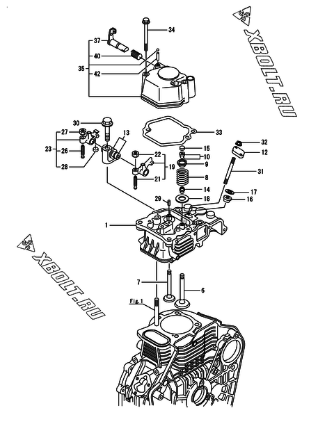  Головка блока цилиндров (ГБЦ) двигателя Yanmar L100AE-DEVSDYC