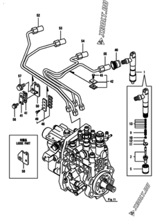  Двигатель Yanmar 4TNV98-GMG2, узел -  Форсунка 