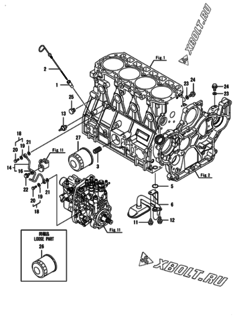  Двигатель Yanmar 4TNV94L-SFN2, узел -  Система смазки 