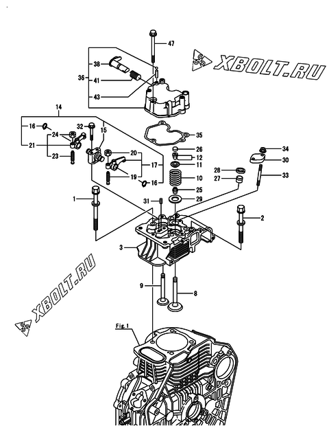  Головка блока цилиндров (ГБЦ) двигателя Yanmar L100N5-MTMYI