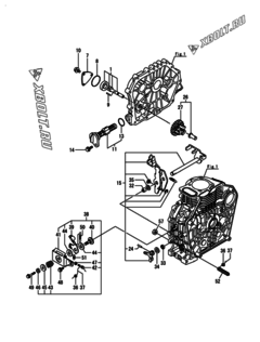  Двигатель Yanmar L100N5-PTMYI, узел -  Масляный насос 