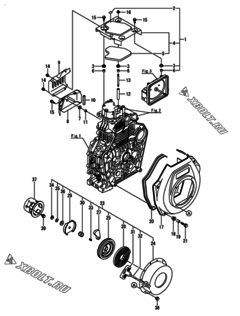  Двигатель Yanmar L100N5-PETMYI, узел -  Пусковое устройство 