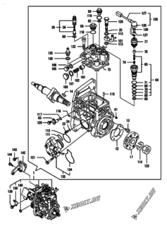  Двигатель Yanmar 4TNV98-ZNCR2L, узел -  Топливный насос высокого давления (ТНВД) 