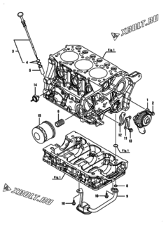  Двигатель Yanmar 3TNM72-HWG, узел -  Система смазки 