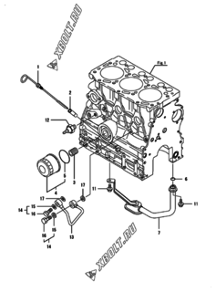  Двигатель Yanmar 3TNV76-XZN, узел -  Система смазки 